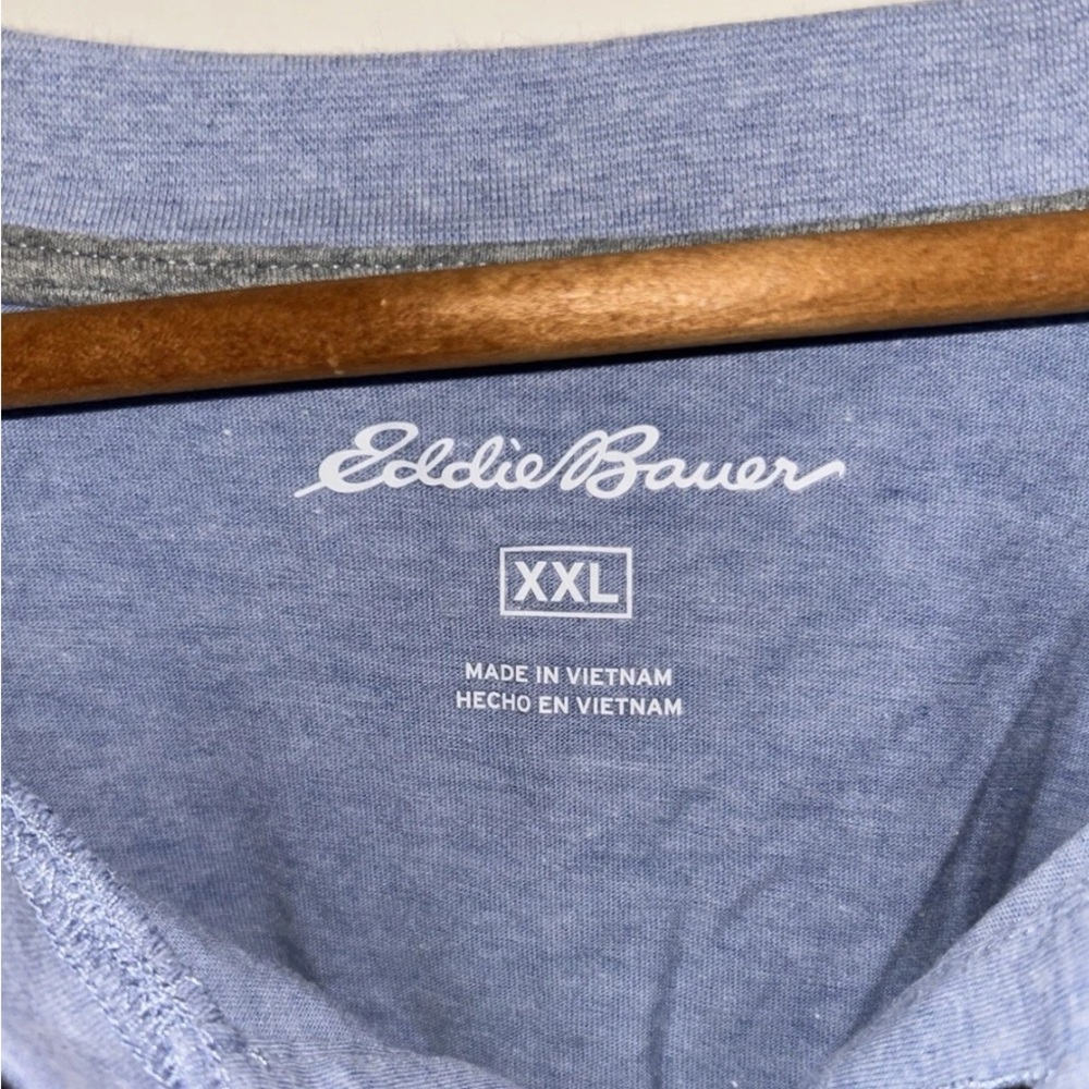 Men’s Eddie Bauer Blue Crew Neck Polo Shirt XXL - Picture 3 of 5